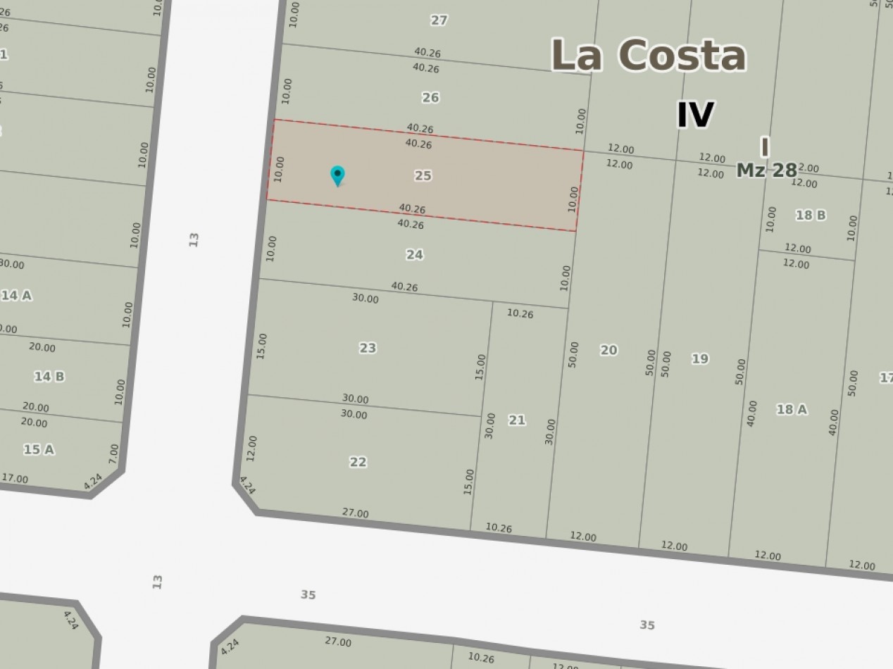 L4 - 2 Lotes Calle 13 e/ 34 y 35 - Santa Teresita