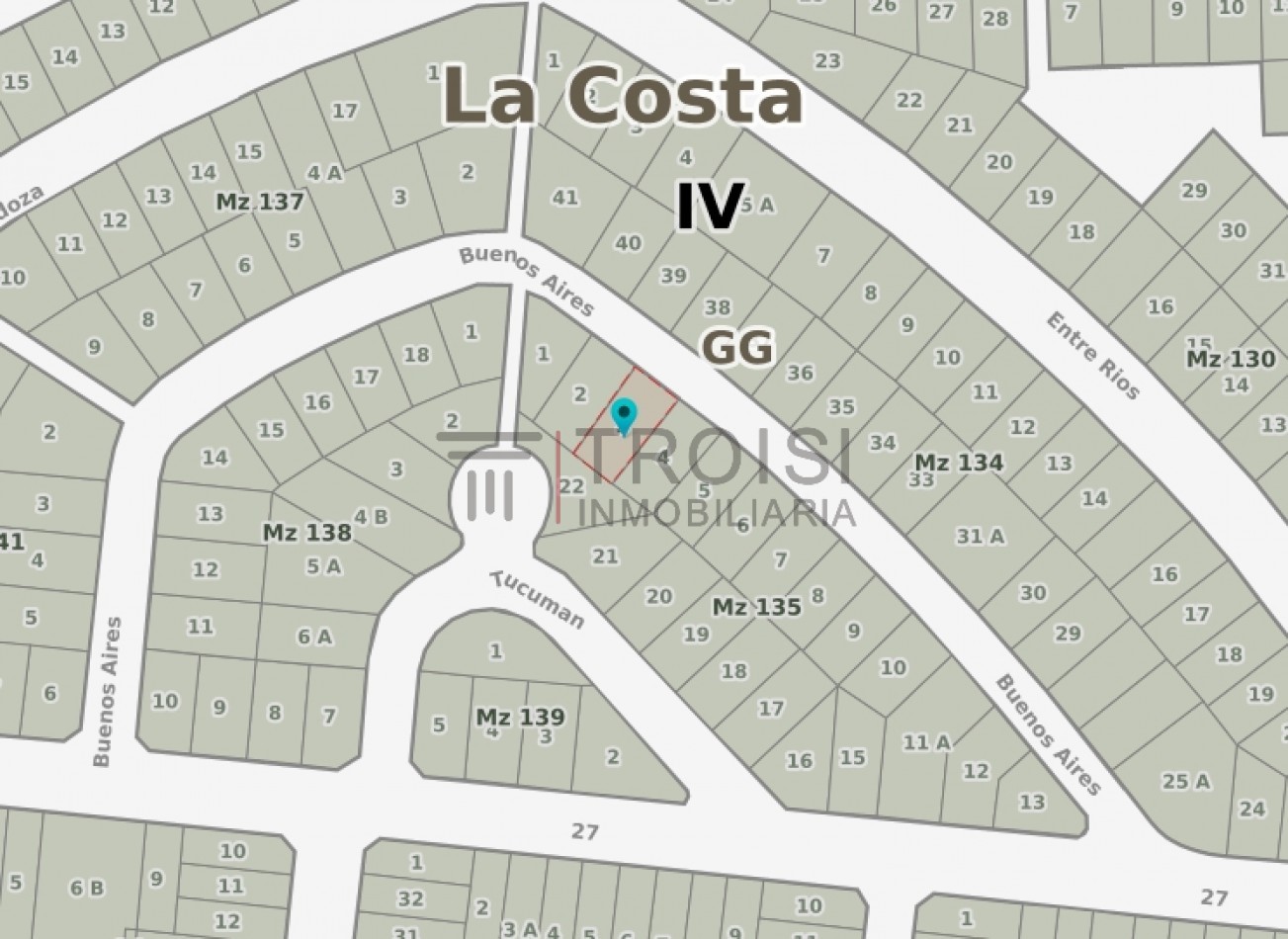 L18 - Lote Calle Buenos Aires e/ 27 y Peatonal - Santa Teresita